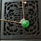 Silver Inlaid Hetian Jade Laughing Buddha Pendant Necklace