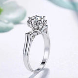 Silver Plated Crown Wedding Ring Zircon Bridal Ring