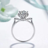Silver Plated Crown Wedding Ring Zircon Bridal Ring