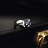 Silver Metal Gemstone Mens Ring for Banquet