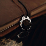Silver Metal Gemstone Mens Ring for Banquet
