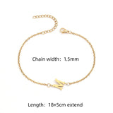 Classic 26 Initials Women Bracelet Stainless Steel O-Chain Jewelry Gift