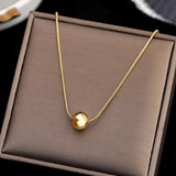 Classic Ball Pendant Titanium Steel Short Necklace