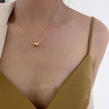 Classic Ball Pendant Titanium Steel Short Necklace