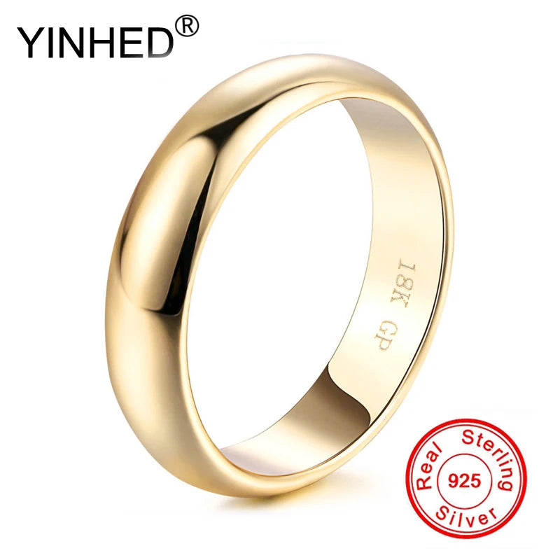 Classic Couple Wedding Rings 18K 4mm Width Engagement Jewelry Gift