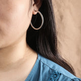 Silver Geometric Hoop Earrings for Women - Versatile Female Jewelry