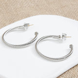 Silver Geometric Hoop Earrings for Women - Versatile Female Jewelry