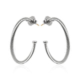 Silver Geometric Hoop Earrings for Women - Versatile Female Jewelry