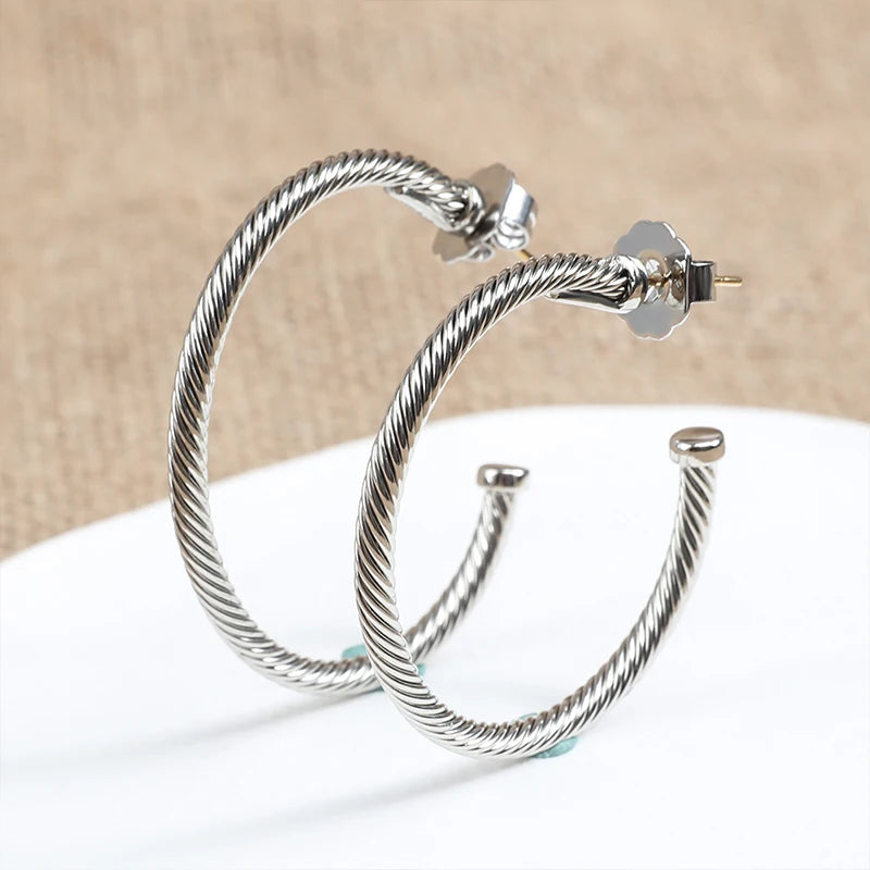 Silver Geometric Hoop Earrings for Women - Versatile Female Jewelry