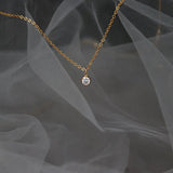 Mini Red Green Zircon Pendant Necklace 925 Sterling Silver Clavicle Chai