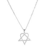 Heartagram Star Pendant Necklace Men's Women's Star of David Necklace