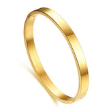 Smooth Stainless Steel Bracelet Flat Cuff Open Bangle Women Jewelry