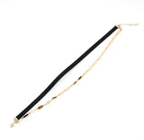 Classic Double Layer Leather Rope Choker Necklace