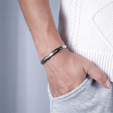 Symmetry Zircon Stainless Steel Men's Bracelet