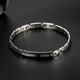 Symmetry Zircon Stainless Steel Men's Bracelet