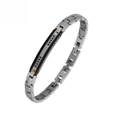 Symmetry Zircon Stainless Steel Men's Bracelet