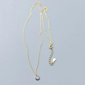 Crystal Evil Eyes Pendant Necklace 925 Sterling Silver Choker Necklaces