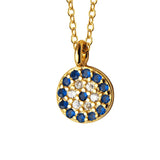 Crystal Evil Eyes Pendant Necklace 925 Sterling Silver Choker Necklaces