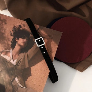 Women's Leather Choker Necklace Statement Jewelry