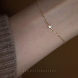 Classic Diamond S925 Sterling Silver 14K Bracelet Zircon Daily Temperament