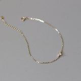 Classic Single Diamond S925 Sterling Silver Plated 14K Bracelet Zircon