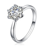 6 Claw Ring Austria Crystal Wedding Ring Christmas Gift Women Jewelry