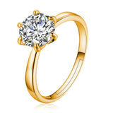 6 Claw Ring Austria Crystal Wedding Ring Christmas Gift Women Jewelry