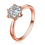 6 Claw Ring Austria Crystal Wedding Ring Christmas Gift Women Jewelry