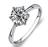 6 Claw Ring Austria Crystal Wedding Ring Christmas Gift Women Jewelry