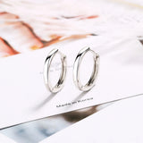 925 Sterling Silver Smooth Round Hoop Earrings for Men and Women