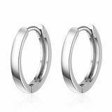 925 Sterling Silver Smooth Round Hoop Earrings for Men and Women