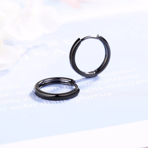 925 Sterling Silver Smooth Round Hoop Earrings for Men and Women