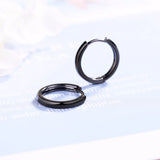 925 Sterling Silver Smooth Round Hoop Earrings for Men and Women