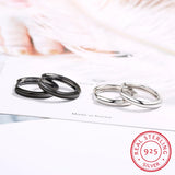 925 Sterling Silver Smooth Round Hoop Earrings for Men and Women