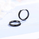 Sterling Silver Round Hoop Earring Studs for Men Women