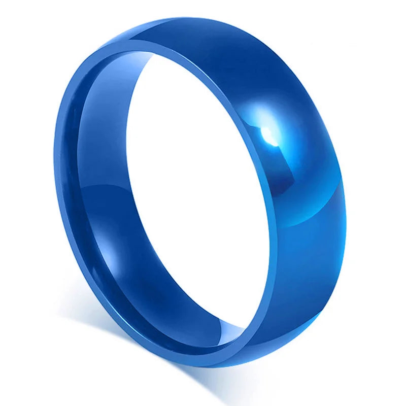 Classic Smooth Wedding Ring Silver Stainless Steel Couples Gift