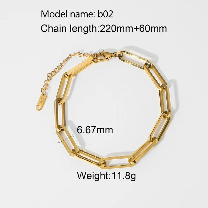 Snake Chain Bracelets Women Stainless Steel Cuban Chain Bracelet