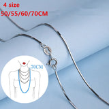 S925 Sterling Silver Snake Chain Necklace 70CM Unisex Jewelry