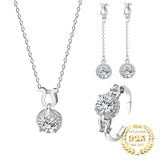 Real Moissanite Jewelry Set 925 Sterling Silver for Women