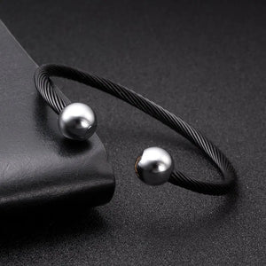 Stainless Steel Open Cuff Bangles Vintage Mesh Surface Bracelets