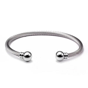 Stainless Steel Open Cuff Bangles Vintage Mesh Surface Bracelets