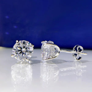 925 Silver Diamond Stud Earrings for Women