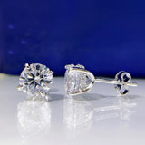 925 Silver Diamond Stud Earrings for Women
