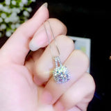 925 Sterling Silver Square Necklace Lady's Sapphire Wedding Necklaces
