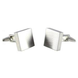 Classic Square Brushed Top And Sides Cufflinks