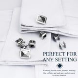 Square Cuff Links Gun-Plated Tuxedo Studs