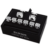 Square Cuff Links Gun-Plated Tuxedo Studs