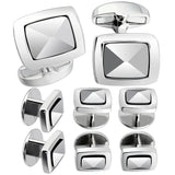 Square Cuff Links Gun-Plated Tuxedo Studs