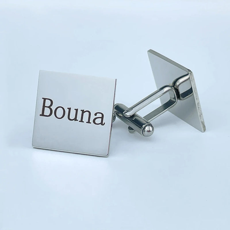 Personalized Square Cufflinks with Name - Set of 2