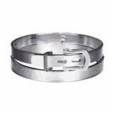 Men's Stainless Steel Roman Numeral Bangle Cuff Bracelet